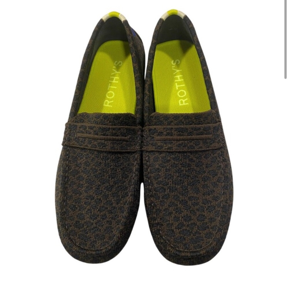 ROTHY’S Animal Print Brown Driving Shoes Loafers Sz Womens 9